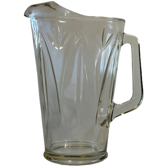 Vintage Clear Pressed Glass Pitcher with Ice Lip Excellent Condition Marked 13 - Picture 1 of 8